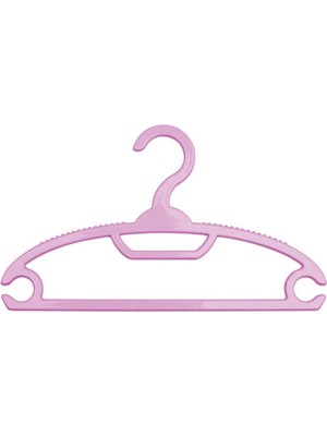 Mikasso Çocuk Kıyafet Askısı Bebek Kıyafet Askısı 12 Adet Pembe Plastik Pembe
