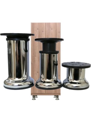 Mikasso Ayarlı Metal Dolap Vestiyer Komidin Baza Ayağı 10 cm (4 Adet) Kahverengi