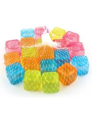 Mikasso Buz Kalıbı Tükenmez Içecek Serinletici Rengarenk Buz Küpleri 20 Adet Plastik Bu Kalıbı Plastik