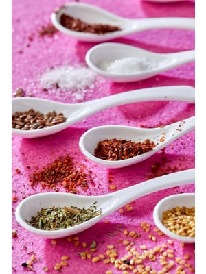 Mikasso 6 Adet Porselen Baharat Kaşığı Porselen Beyaz