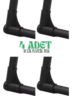 Mikasso 32 Lik 4 Adet Plastik Bebek Beşik Ayağı Salıncak Ayağı Boru Birleştirme Siyah 4'lü Tr Yok Anadolu Be
