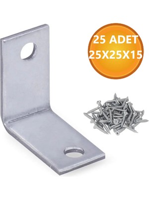 Mikasso L Demiri Mobilya Eşya Dolap Duvara Sabitleme Köşebent Bağlantı Aparatı Gönye 25X25X15 mm 25 Adet. gr