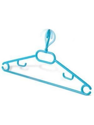 Mikasso Zambak Reaps Plastik Elbise Askısı Dönerli 6 Lı Plastik Mavi