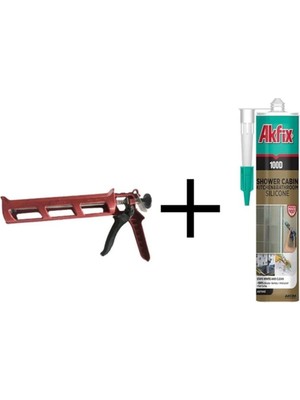 Mikasso Ugr Plastik Silikon Tabancası ve Şeffaf Duşakabin Silikonu