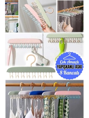 Mikasso Elbise Organizer Pantolon Askılığı Kırılmaz Kopmaz Kancalı Şapka Sütyen Şal Elbise Organizeri Kanca