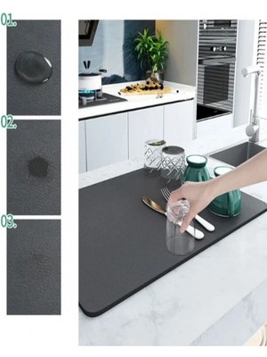 Mikasso Mutfak Tezgah Üstü Su Emici Mat 35X45 cm Plastik Çok Renkli