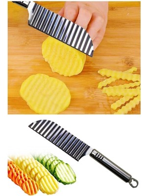 Mikasso Lüks Şekilli Çelik Paslanmaz Patates Bıçağı Paslanmaz Çelik