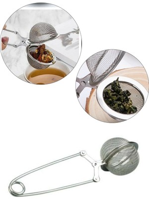 Mikasso Paslanmaz Çelik Bitki Çayı Demleme, Maşa Çay Süzgeci Paslanmaz Çelik