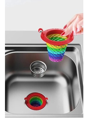 Mikasso Lavabo Mesh Süzgeç Kapağı Lavabo Zemin Drenaj Sevimli Lavabo Filtresi Banyo Mutfak Süzgeci Plastik