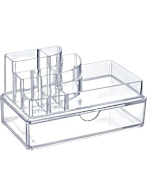 Mikasso 8 Bölmeli Çekmeceli Podyum Makyaj Organizer /CN.524.00 Akrilik Beyaz
