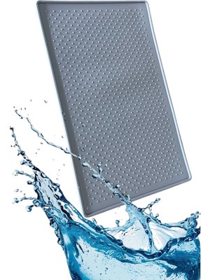 Mikasso Çok Amaçlı Kaymaz Mat – Mutfak, Banyo, Tezgâh Üstü Kullanım Için | 28X45 cm Silikon Gri