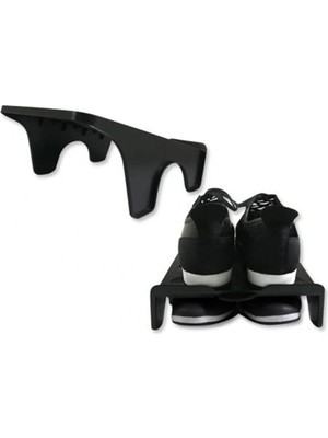 Mikasso Ayakkabılık Içi Düzenleyici Ayakkabı Çiftli Rampası Aparat Plastik Siyah