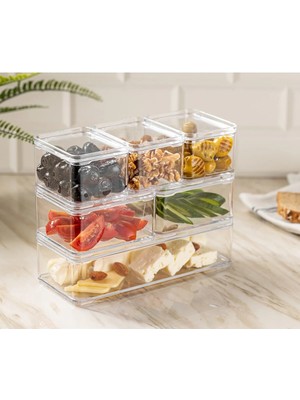 Mikasso 6 Bölmeli Smart Organizer 6 Bölmeli Smart Dikdörtgen Saklama Kabi Plastik Beyaz