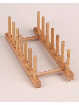 Mikasso Bambu Ahşap Tabaklık 6lı Bambu Sarı