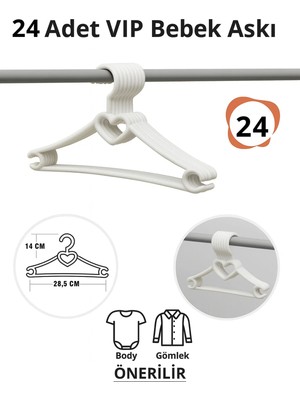 Mikasso Bebek Elbise Askısı 24 Adet Kalp Plastik Beyaz Bebek Kıyafet Askısı Vıp Plastik Beyaz Tr