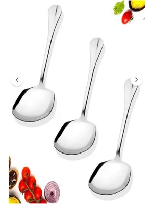 Mikasso Lüks Servis Kaşığı Paslanmaz Çelik Salata Pasta Kaşığı 3 Lü Servis Kaşık Paslanmaz Çelik Gri