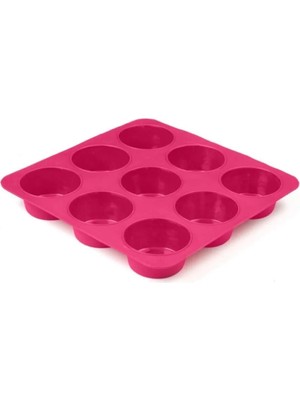 Mikasso Platinum Silikon 9'lu Muffin Kalıbı Silikon Bordo