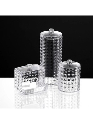 Mikasso Diamond 3 Lü Çok Amaçlı Makyaj Organizer Set CK1041 Plastik Gri