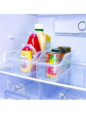 Mikasso 4 Adet Şeffaf Decobella Buzdolabı Içi Düzenleyici Sebze Meyve Sepeti Mutfak Banyo Tezgah Altı Üstü P