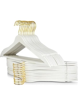 Mikasso Plastik Askı Beyaz Kıyafet Elbise Askısı Askılığı Gömlek Askısı Pantolon Askısı (12 Adet) Plastik Be