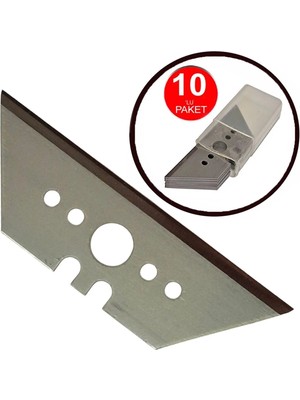 Mikasso Kalite Trapez Maket Bıçağı Yedeği Halı Kesme Maket Yedeği Üçgen Baklava Kısa Yedek Bıçak -10 Lu Pake