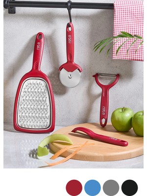 Mikasso 4'lü Mutfak Seti, Rendele, Soy, Dilimle Plastik