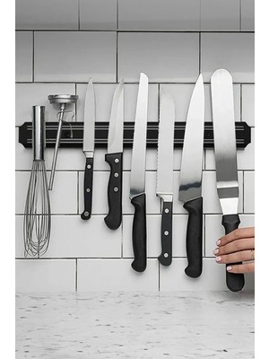 Mikasso Duvara Asılabilir Mıknatıslı Bıçak Asma Aparatı 55CM Bıçak Askı Aparatı Metal Eşya Askısı Mıknatıslı