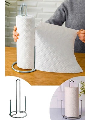 Mikasso (2ADET) Metal Dik Kağıt Havluluk Masa Üstü Dikey Rulo Peçetelik Metalik Çelik