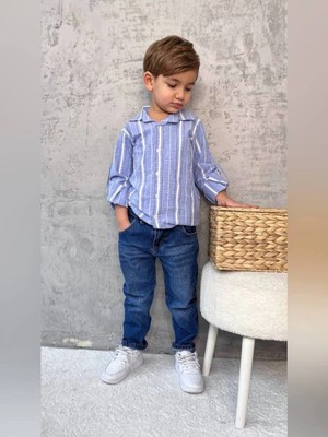 Lily & Co. Lily Co Keten Pamuk Gömlek - Jean Erkek Çocuk Takımı