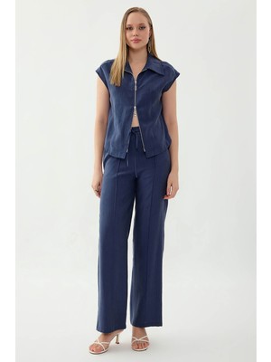 Vitrin Önü Dikişli Beli Lastikli Pantolon