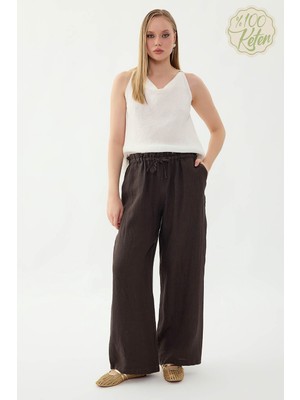 Vitrin %100 Keten Beli Bağcıklı Pantolon