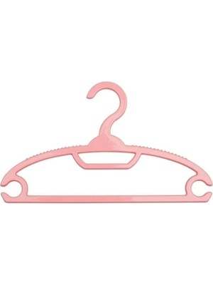 Mikasso Çocuk Kıyafet Askısı Bebek Kıyafet Askısı 24 Adet Pembe Plastik Pembe