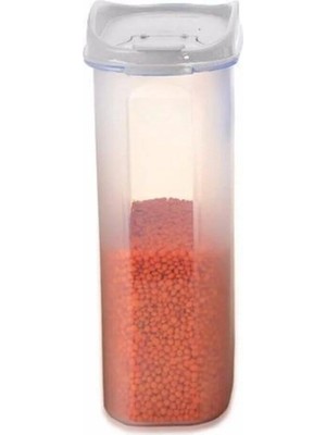 Mikasso Bakliyat ve Kuru Gıda Saklama Kabı 2,4 Litre- MAS-101 Plastik Beyaz
