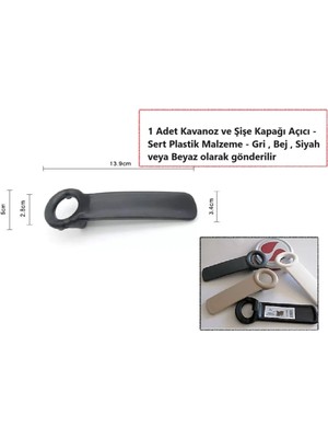 Mikasso Şişe Kapağı Kavanoz Kapağı Açıcı Pratik 1 Adet Siyah