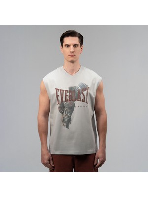 Everlast Boxing Heritage Oversize Açık Gri Erkek Kolsuz Tişört