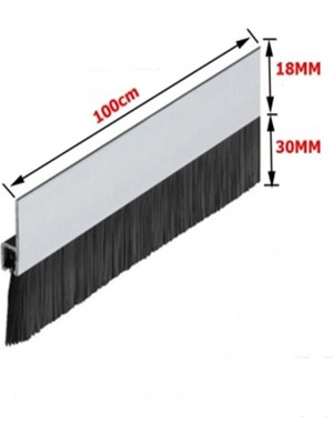 Mikasso Kapı Alt Fırça Fitil - Alüminyum Kapı Alt Kıl Fırça Süpürgesi- 100CM Paslanmaz Çelik