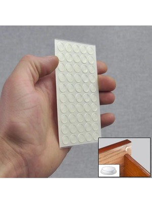 Mikasso Yapışkanlı Silikon Ses Stoperi ve Kaymayı Önleyen Cam Masa Altlığı 9mm (200 Adet)