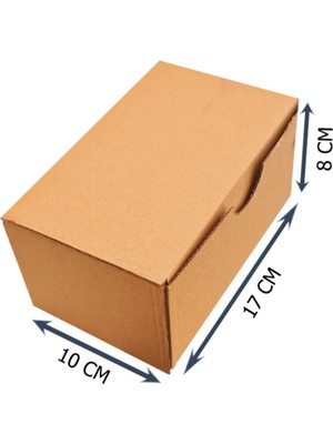 Mikasso 10 x 17 x 8 cm 25 Adet Kilitli Kutu | E-Ticaret Kargo Kutusu | Kargo Kutusu | Butik Kutu Kahverengi