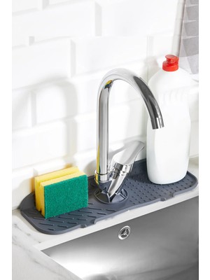 Mikasso Su Tutucu Musluk Matı Mutfak ve Banyo Için Koruyucu Musluk ve Lavabo Matı Musluk Tezgah Üstü Mat Sil