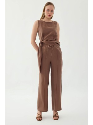 Vitrin Önü Dikişli Beli Lastikli Pantolon