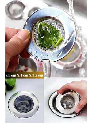 Mikasso Mini Tel Lavabo Süzgeci Paslanmaz Çelik Küçük Mutfak Filtresi Tıkanıklık Önleyici Pratik Süzgeç Pasl