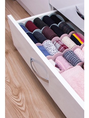 Mikasso Ikili Çekmece Içi Çorap Toka Düzenleyici 2 Adet Plastik