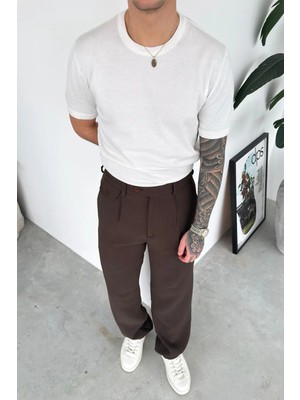 HAFKA Ekru Basic Bisiklet Yaka Triko Tişört