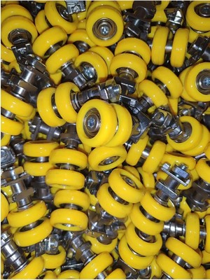 Mikasso Cam Balkon Tekeri Sarı 6 Adet (3 Adet Kertikli-3 Adet Kertiksiz) Cam