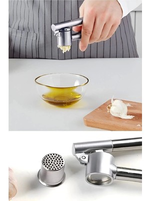 Mikasso Sarımsak Ezici Konics Yuvarlak Paslanmaz Çelik Ezme Çelik