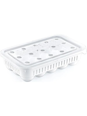Mikasso 15'li Yumurta Saklama Kabı Plastik Beyaz