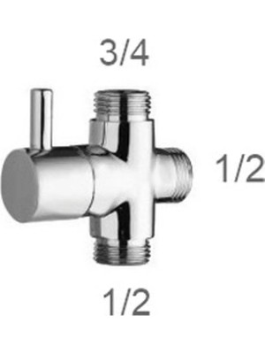 Mikasso Robot Duş Seti Yönlendirici Vana 3/4 1/2 1/2