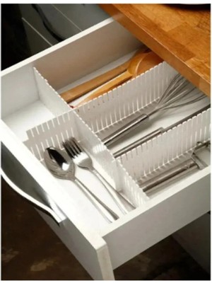 Mikasso Çekmece Düzenleyici Organizer Çok Amaçlı Düzenleyici 10X40CM Plastik Beyaz Tr