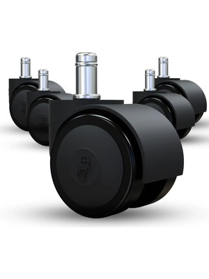 Mikasso Ofis Koltuk Sandalye Tekerleği 50 mm Pimli 5 Adet Siyah