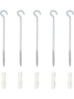 Mikasso 5 Ad. Uzun Açık Piton Kanca 22X200 - Tavana Duy Avize Asma Kancası Demir - Asma Tavana Askı Aparatı